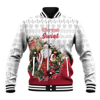 Poland Christmas Baseball Jacket Dziadek Mroz With Wreath - Wonder Print Shop