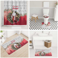 Poland Christmas Bathroom Set Dziadek Mroz With Wreath - Wonder Print Shop