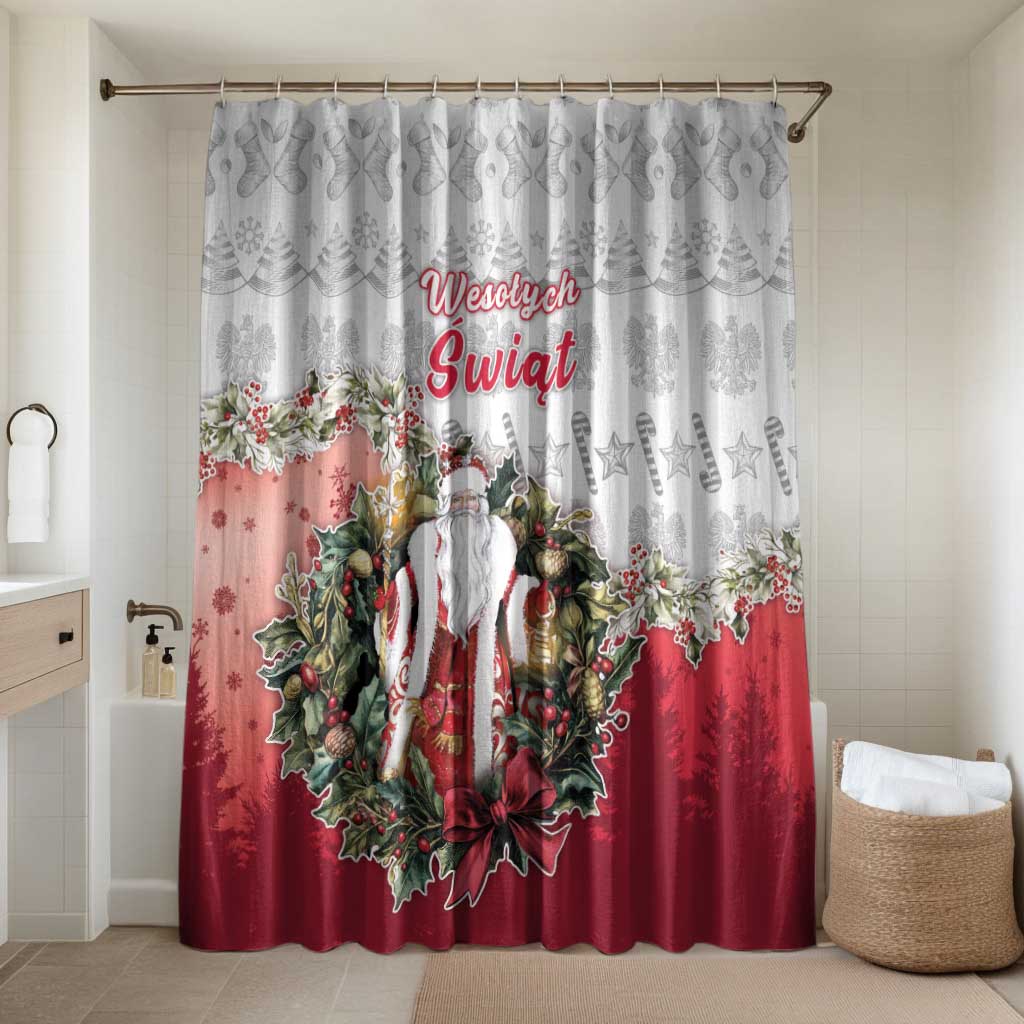 Poland Christmas Bathroom Set Dziadek Mroz With Wreath - Wonder Print Shop