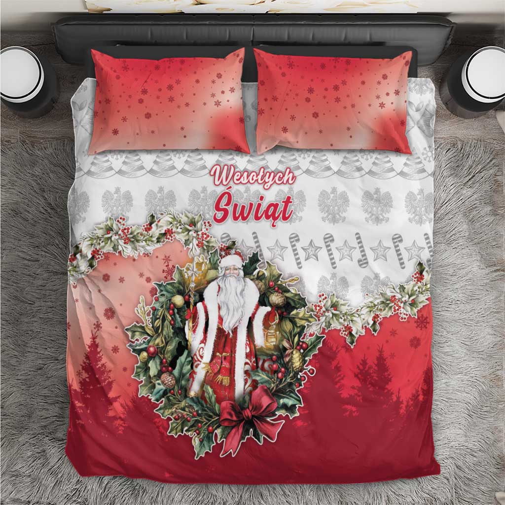 Poland Christmas Bedding Set Dziadek Mroz With Wreath - Wonder Print Shop