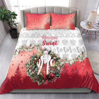Poland Christmas Bedding Set Dziadek Mroz With Wreath - Wonder Print Shop