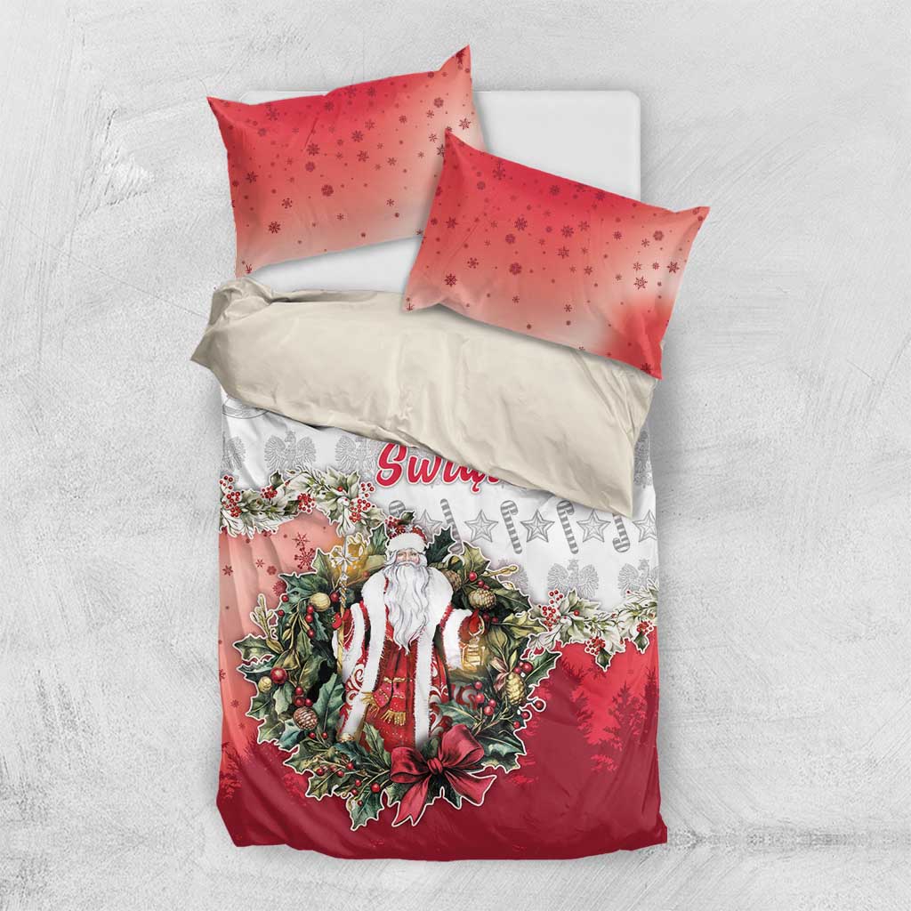 Poland Christmas Bedding Set Dziadek Mroz With Wreath - Wonder Print Shop
