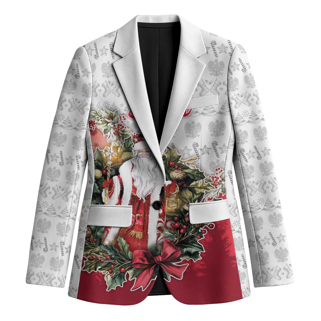 Poland Christmas Blazer Dziadek Mroz With Wreath - Wonder Print Shop