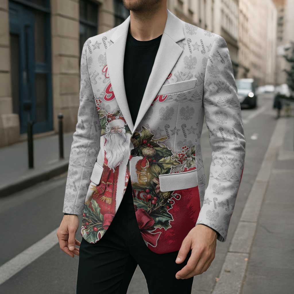Poland Christmas Blazer Dziadek Mroz With Wreath - Wonder Print Shop