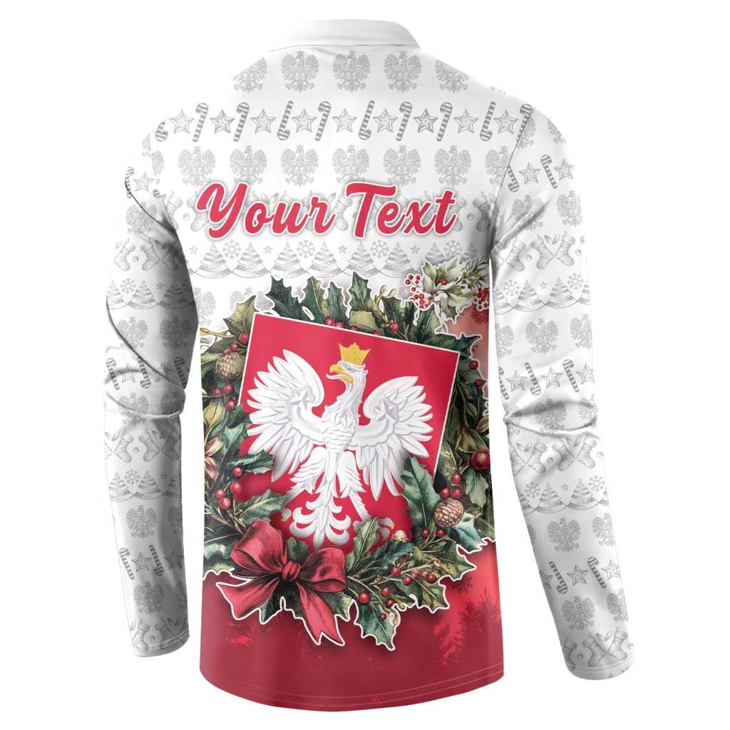 Poland Christmas Button Sweatshirt Dziadek Mroz With Wreath - Wonder Print Shop
