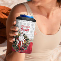 Poland Christmas 4 in 1 Can Cooler Tumbler Dziadek Mroz With Wreath - Wonder Print Shop