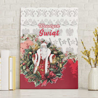 Poland Christmas Canvas Wall Art Dziadek Mroz With Wreath - Wonder Print Shop