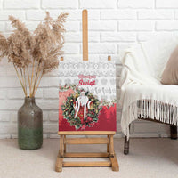 Poland Christmas Canvas Wall Art Dziadek Mroz With Wreath - Wonder Print Shop