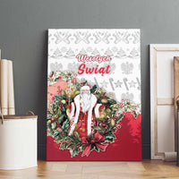 Poland Christmas Canvas Wall Art Dziadek Mroz With Wreath - Wonder Print Shop