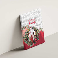 Poland Christmas Canvas Wall Art Dziadek Mroz With Wreath - Wonder Print Shop