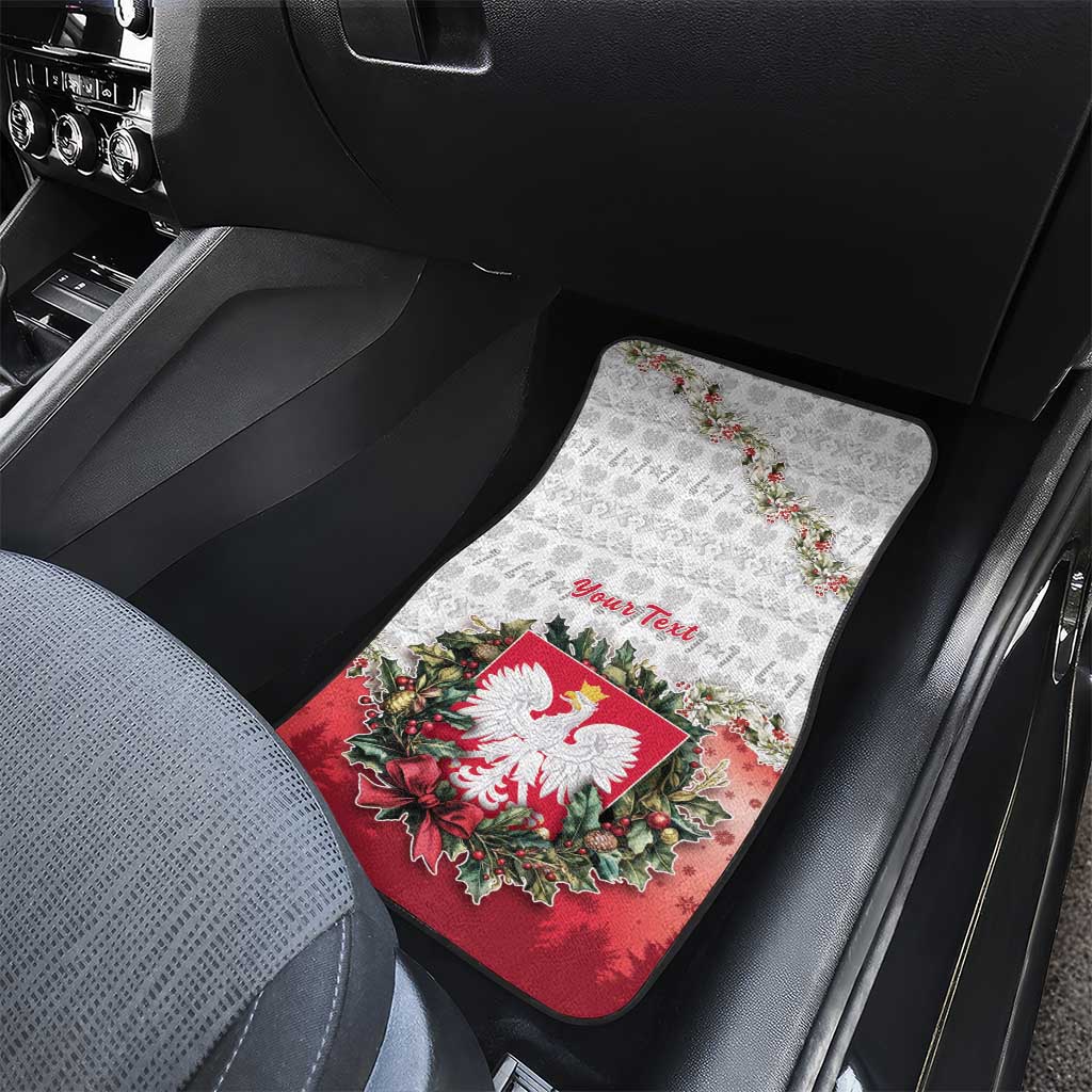 Poland Christmas Car Mats Dziadek Mroz With Wreath - Wonder Print Shop