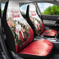 Poland Christmas Car Seat Cover Dziadek Mroz With Wreath - Wonder Print Shop