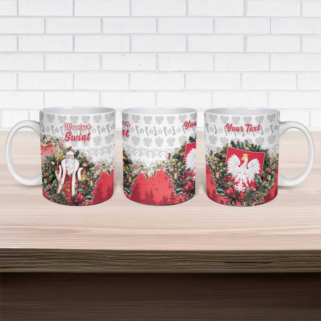 Poland Christmas Ceramic Mug Dziadek Mroz With Wreath - Wonder Print Shop