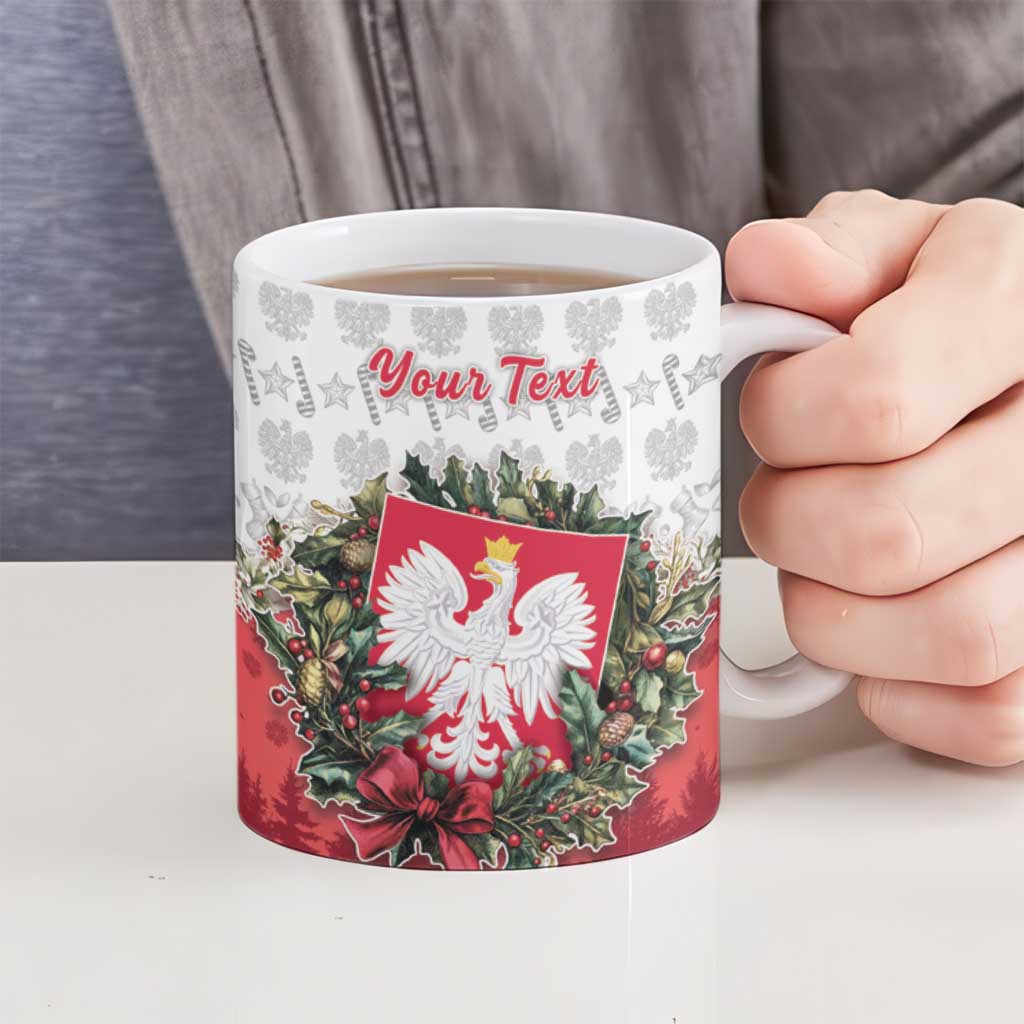 Poland Christmas Ceramic Mug Dziadek Mroz With Wreath - Wonder Print Shop