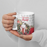 Poland Christmas Ceramic Mug Dziadek Mroz With Wreath - Wonder Print Shop