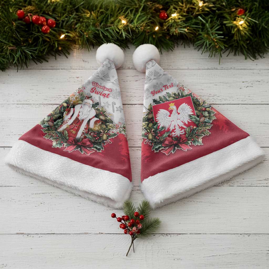 Personalized Poland Christmas Santa Hat Dziadek Mroz With Wreath - Wonder Print Shop