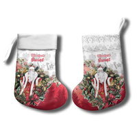 Personalized Poland Christmas Stocking Dziadek Mroz With Wreath - Wonder Print Shop