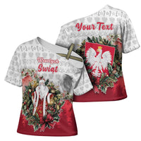 Poland Christmas Cross Shoulder Shirt Dziadek Mroz With Wreath - Wonder Print Shop