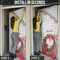 Poland Christmas Door Cover Dziadek Mroz With Wreath - Wonder Print Shop