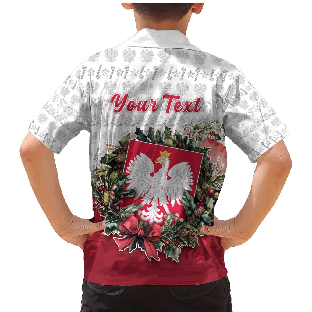 Poland Christmas Family Matching Mermaid Dress and Hawaiian Shirt Dziadek Mroz With Wreath - Wonder Print Shop