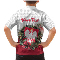 Poland Christmas Family Matching Mermaid Dress and Hawaiian Shirt Dziadek Mroz With Wreath - Wonder Print Shop