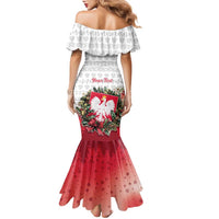 Poland Christmas Family Matching Mermaid Dress and Hawaiian Shirt Dziadek Mroz With Wreath - Wonder Print Shop