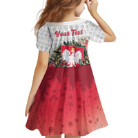 Poland Christmas Family Matching Off The Shoulder Long Sleeve Dress and Hawaiian Shirt Dziadek Mroz With Wreath - Wonder Print Shop