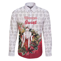 Poland Christmas Family Matching Puletasi and Hawaiian Shirt Dziadek Mroz With Wreath - Wonder Print Shop