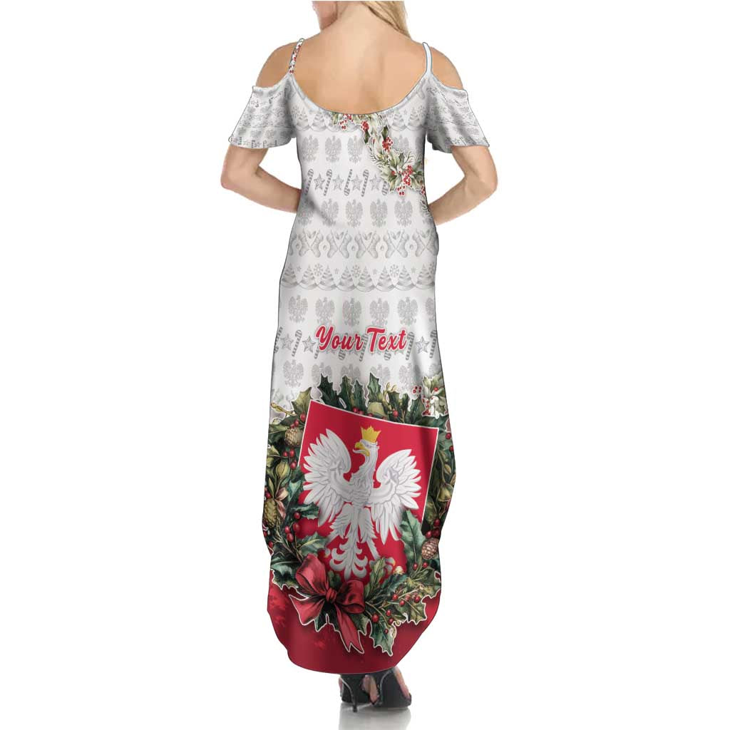 Poland Christmas Family Matching Summer Maxi Dress and Hawaiian Shirt Dziadek Mroz With Wreath - Wonder Print Shop