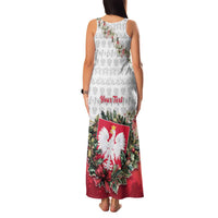 Poland Christmas Family Matching Tank Maxi Dress and Hawaiian Shirt Dziadek Mroz With Wreath - Wonder Print Shop