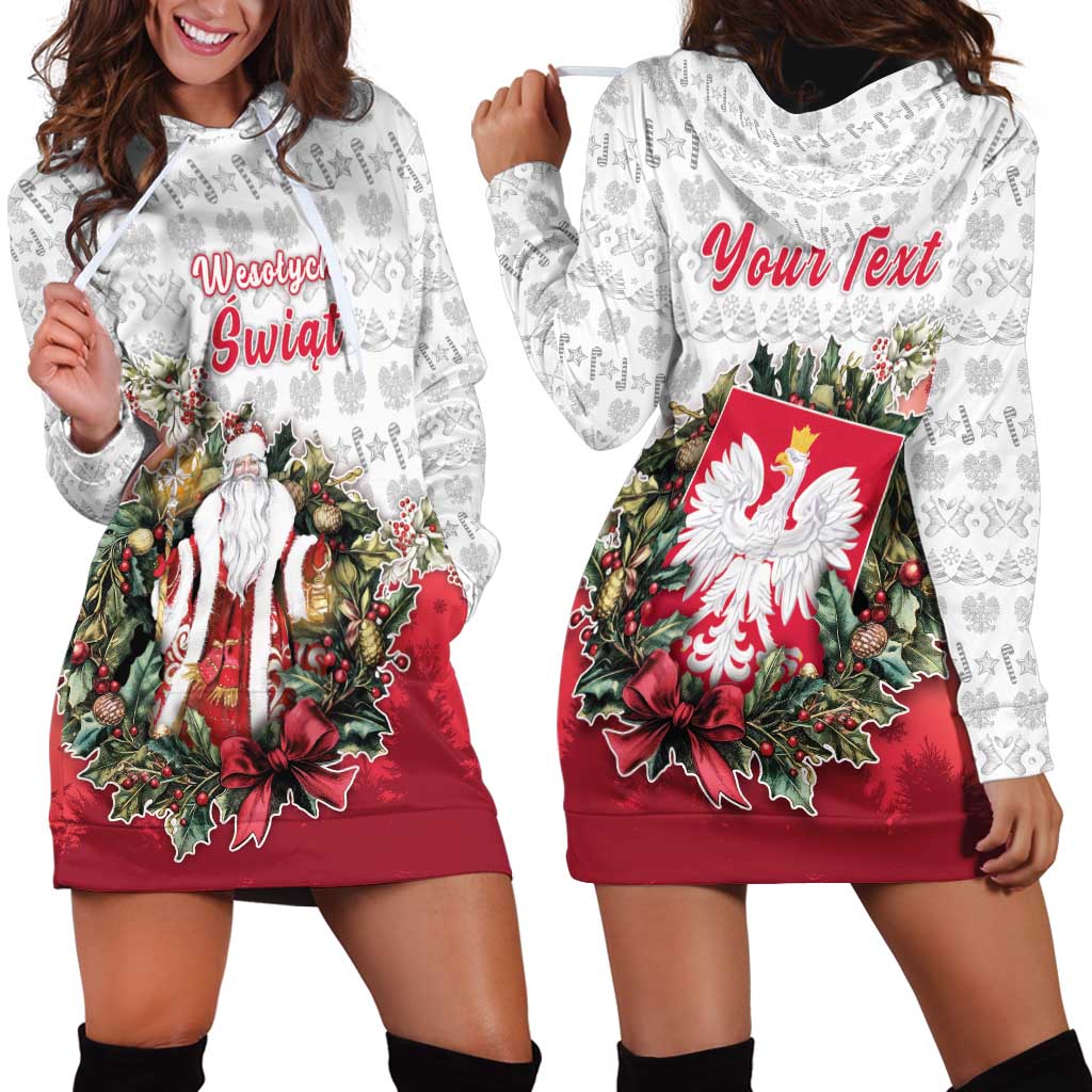Poland Christmas Hoodie Dress Dziadek Mroz With Wreath - Wonder Print Shop