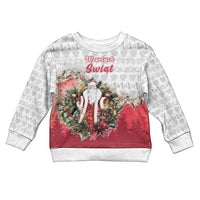 Personalized Poland Christmas Kid Ugly Christmas Sweater Dziadek Mroz With Wreath - Wonder Print Shop