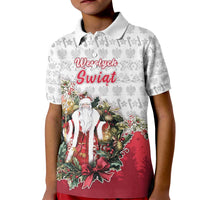 Poland Christmas Kid Polo Shirt Dziadek Mroz With Wreath - Wonder Print Shop