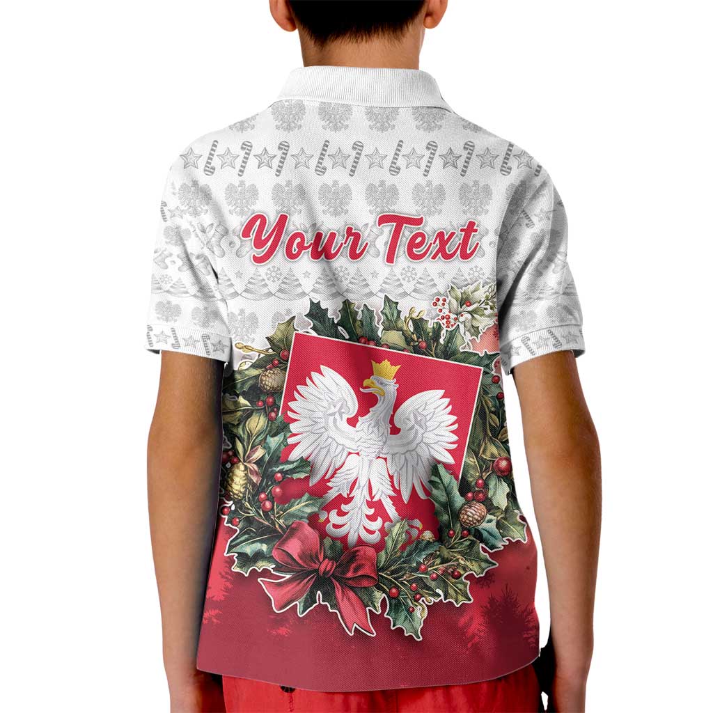 Poland Christmas Kid Polo Shirt Dziadek Mroz With Wreath - Wonder Print Shop