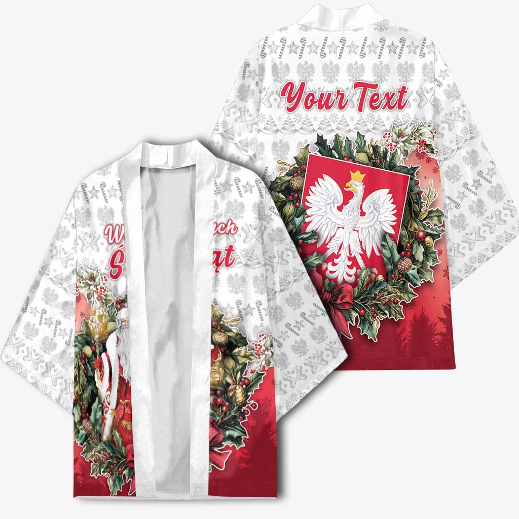 Poland Christmas Kimono Dziadek Mroz With Wreath - Wonder Print Shop