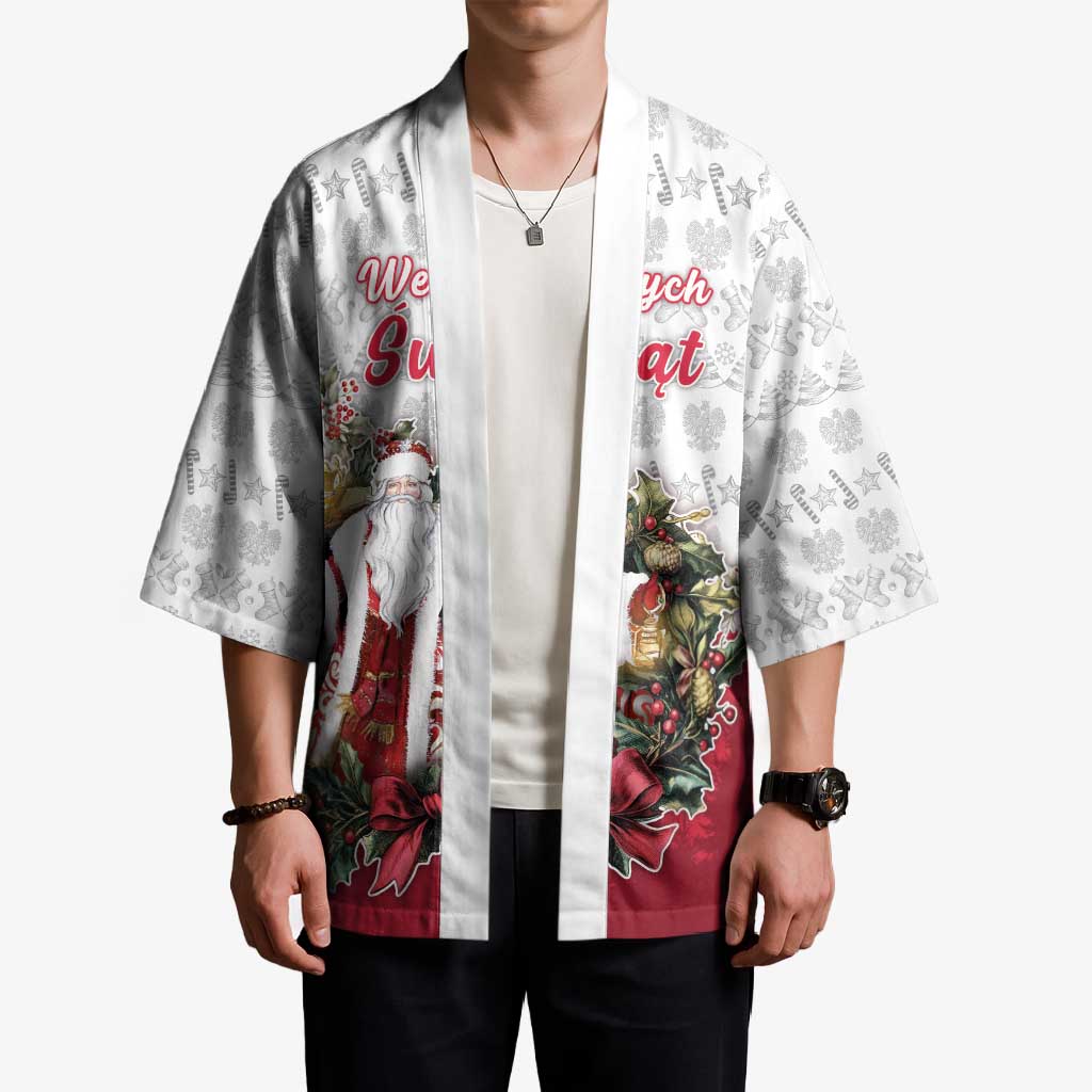 Poland Christmas Kimono Dziadek Mroz With Wreath - Wonder Print Shop