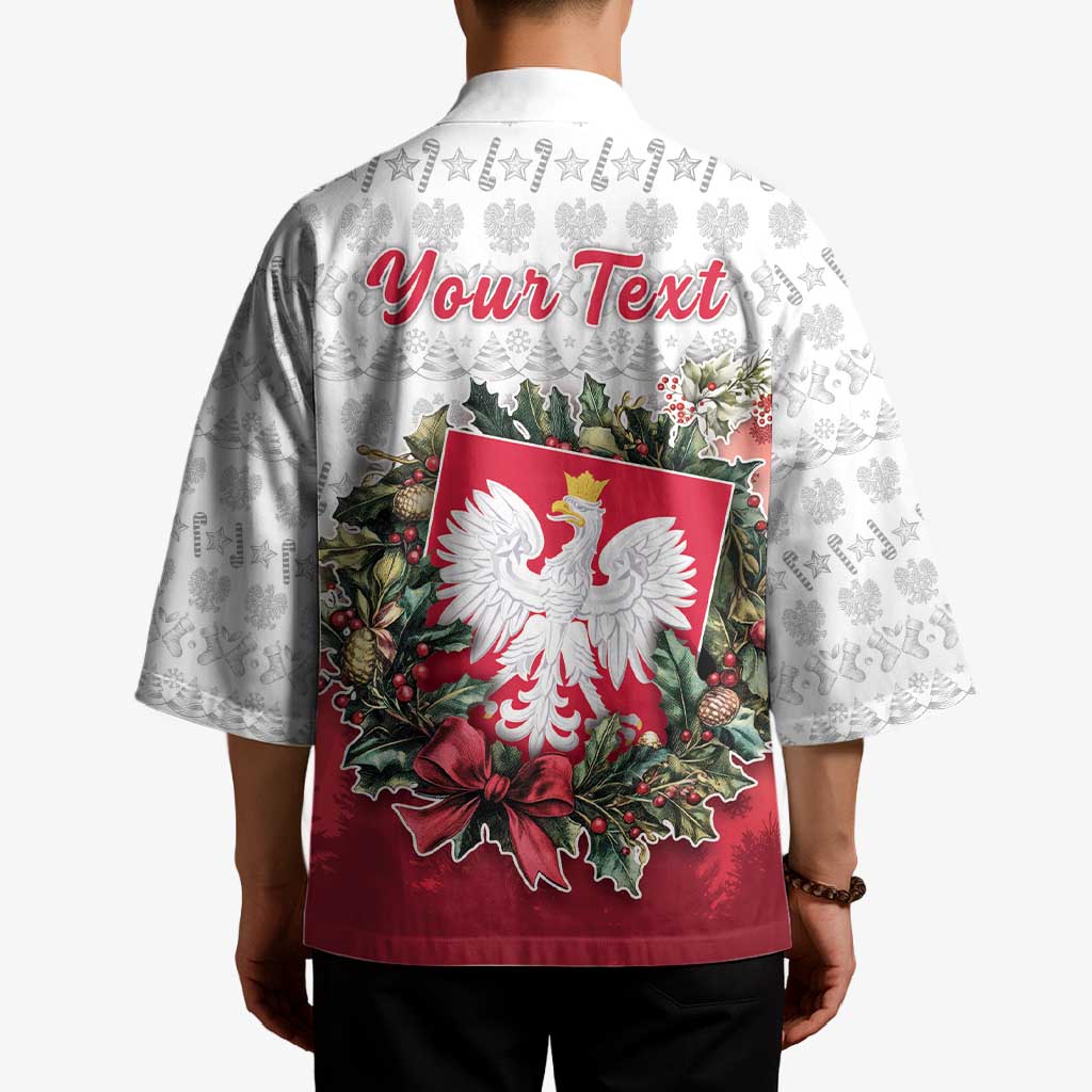 Poland Christmas Kimono Dziadek Mroz With Wreath - Wonder Print Shop