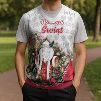 Personalized Poland Christmas Knitted V-Neck Vest Dziadek Mroz With Wreath - Wonder Print Shop