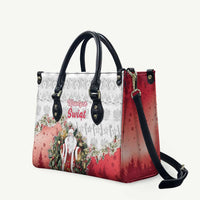 Poland Christmas Leather Bag Dziadek Mroz With Wreath - Wonder Print Shop