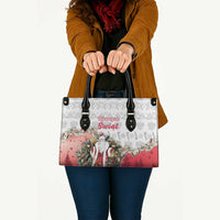 Poland Christmas Leather Bag Dziadek Mroz With Wreath - Wonder Print Shop