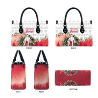 Poland Christmas Leather Bag Dziadek Mroz With Wreath - Wonder Print Shop