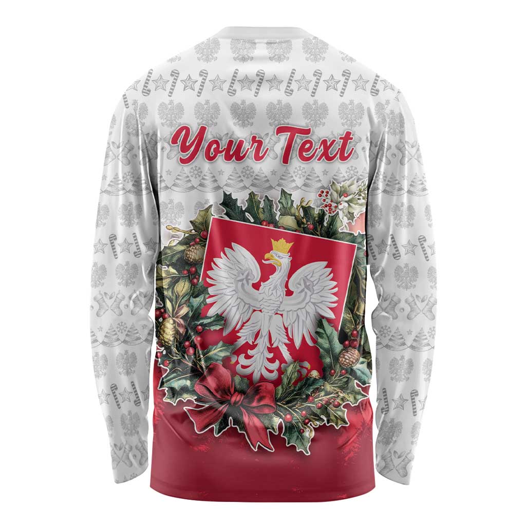 Poland Christmas Long Sleeve Shirt Dziadek Mroz With Wreath - Wonder Print Shop
