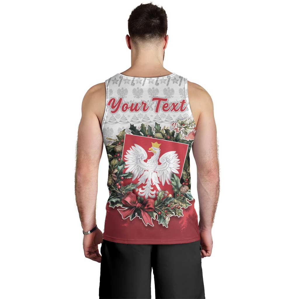 Poland Christmas Men Tank Top Dziadek Mroz With Wreath - Wonder Print Shop