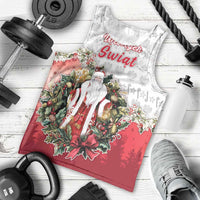 Poland Christmas Men Tank Top Dziadek Mroz With Wreath - Wonder Print Shop