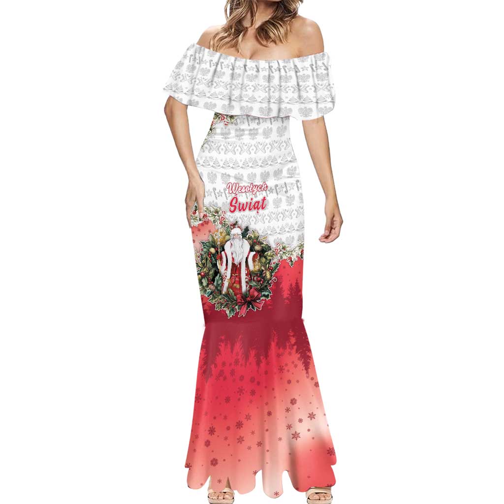 Poland Christmas Mermaid Dress Dziadek Mroz With Wreath - Wonder Print Shop