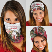 Poland Christmas Neck Gaiter Dziadek Mroz With Wreath - Wonder Print Shop