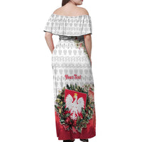 Poland Christmas Off Shoulder Maxi Dress Dziadek Mroz With Wreath - Wonder Print Shop