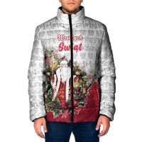 Poland Christmas Padded Jacket Dziadek Mroz With Wreath - Wonder Print Shop