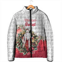 Poland Christmas Padded Jacket Dziadek Mroz With Wreath - Wonder Print Shop