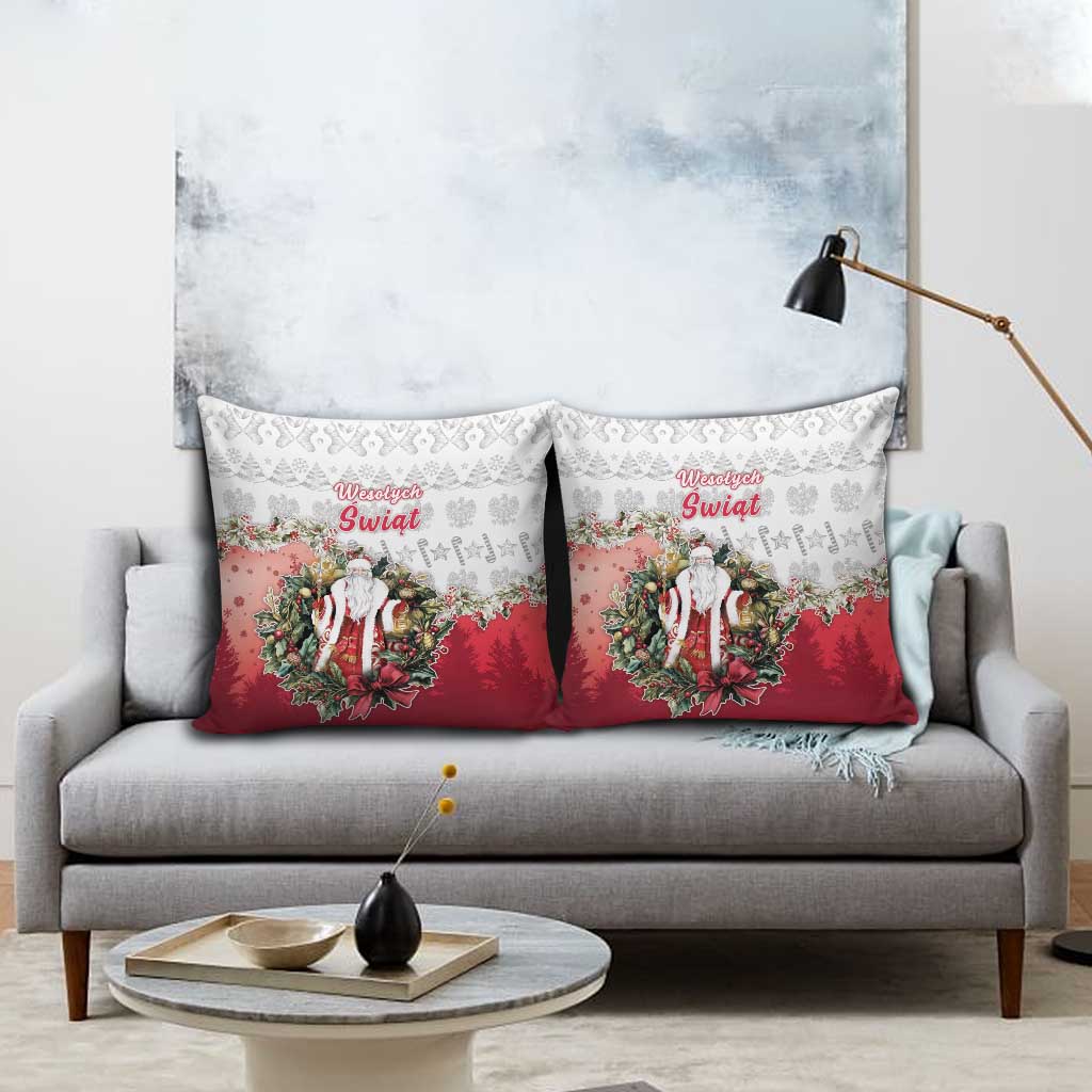 Poland Christmas Pillow Cover Dziadek Mroz With Wreath - Wonder Print Shop